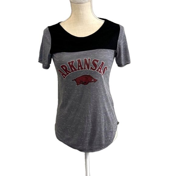 Women's Blue 84 Arkansas Razorback NCAA Short Sleeve T-Shirt. Size Small - Picture 1 of 4